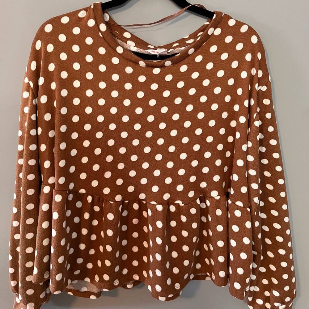 Jillian Harris x Joe Fresh polka dot peplum top